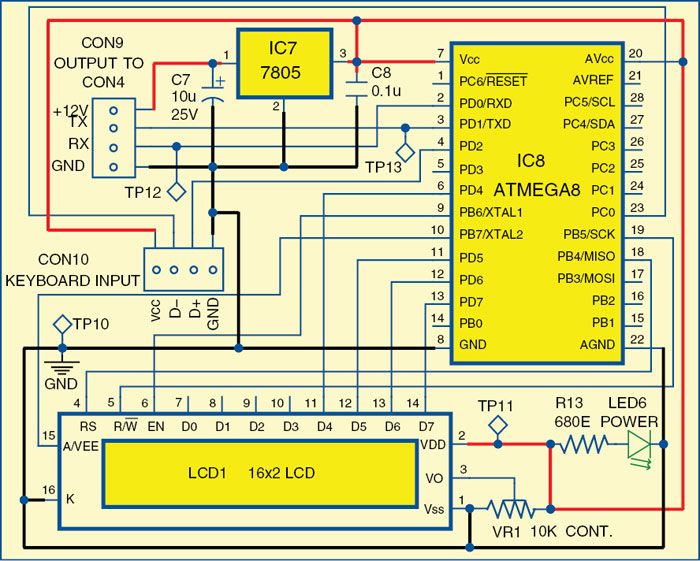 Fig. 6: Keyboard interface module circuit