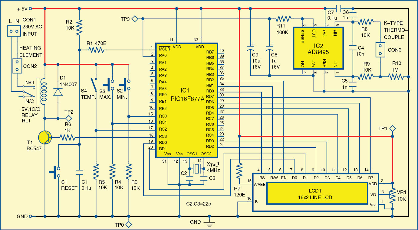 digital temperature controller circuit