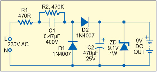 Fig. 2: Capacitive power supply