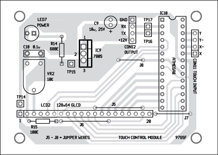 Fig. 12: Component layout of the touch-control module
