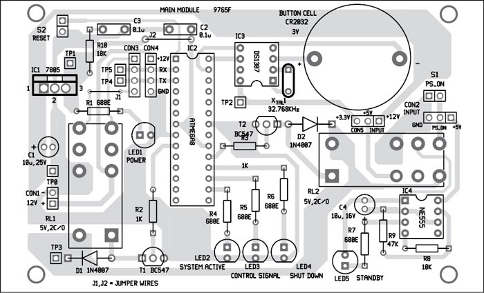 Fig. 8: Component layout of the main module