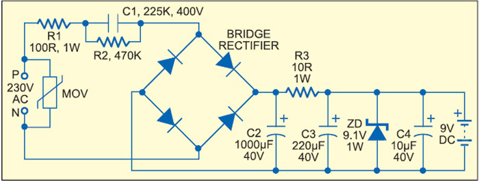 Fig. 8: Capacitive power supply with more power efficiency