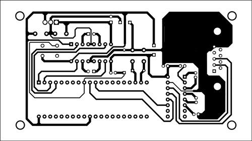 Fig. 6: An actual-size, single-side PCB for the robot