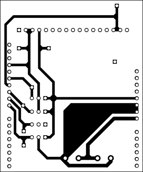 Fig. 9: A single-side PCB for the RF-controlled aircraft (receiver’s side)