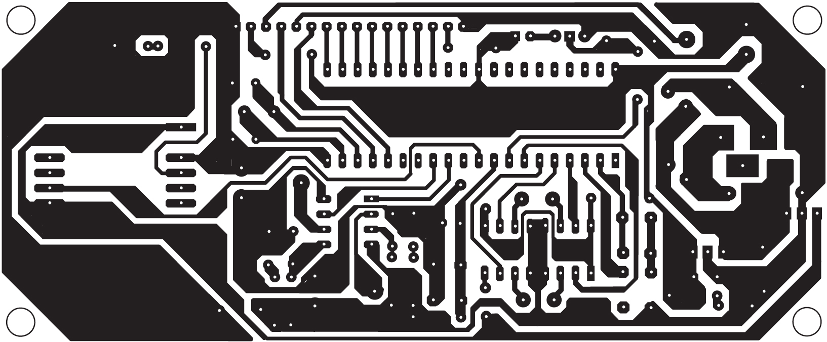 Fig. 7: An actual-size, single-side PCB for the RFID-based automatic vehicle parking system