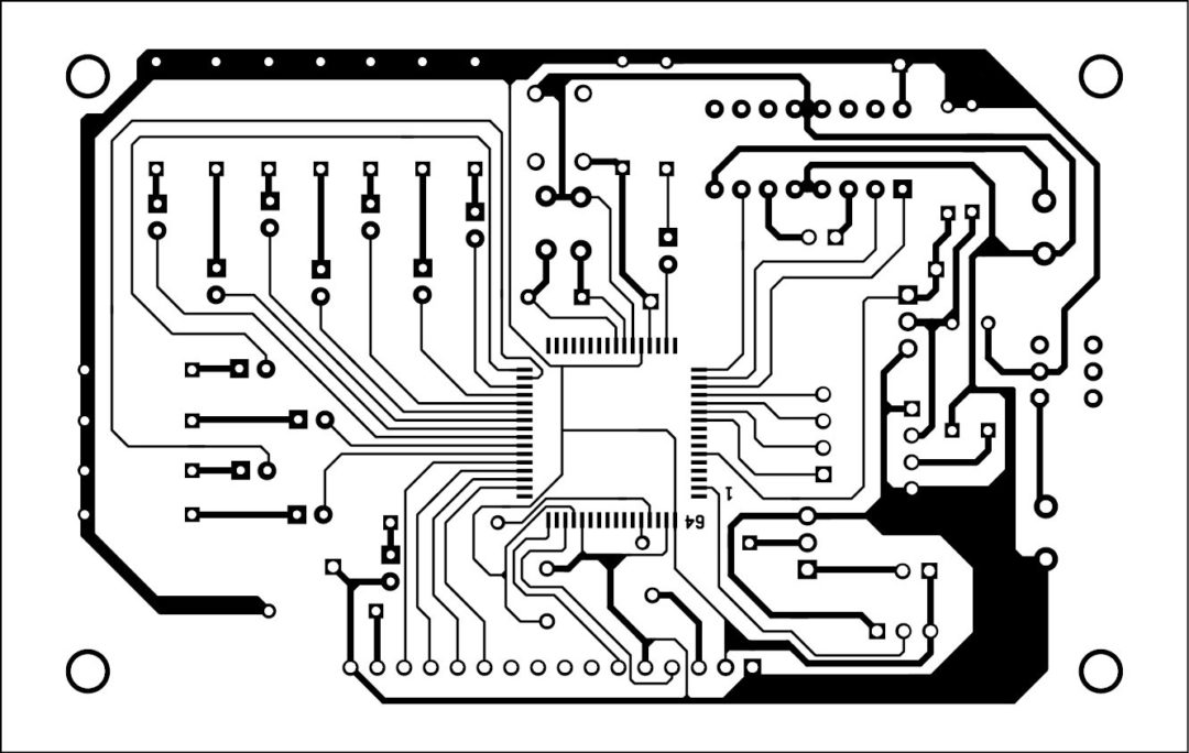 Fig. 5: An actual-size PCB of the circuit