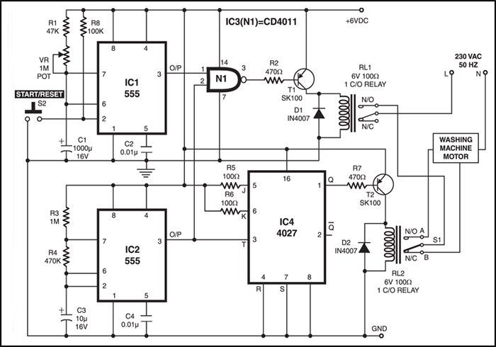  Fig.1: Circuit diagram of washing machine motor controller