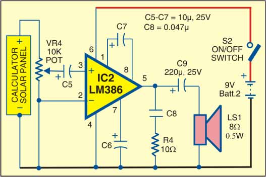 Pcb Diagram Of Laser Communication System By Using Lm386 - Fig 2 Receiver Circuit - Pcb Diagram Of Laser Communication System By Using Lm386