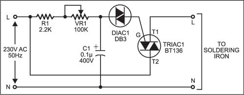 Soldering iron temperature controller circuit