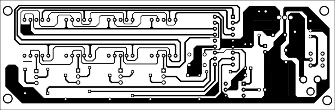 Fig. 3: An actual-size, single-side PCB for the rotation counter