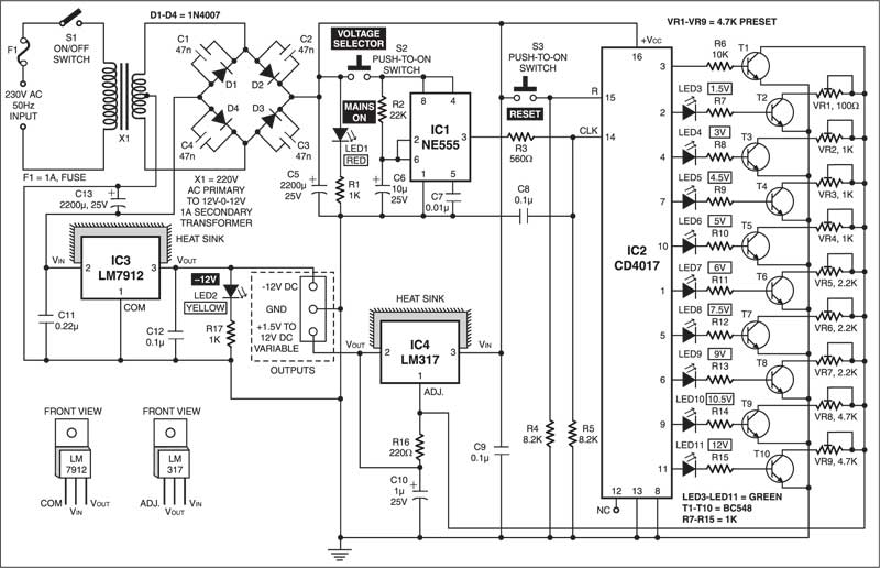 Variable Power Supply with Digital Control circuit