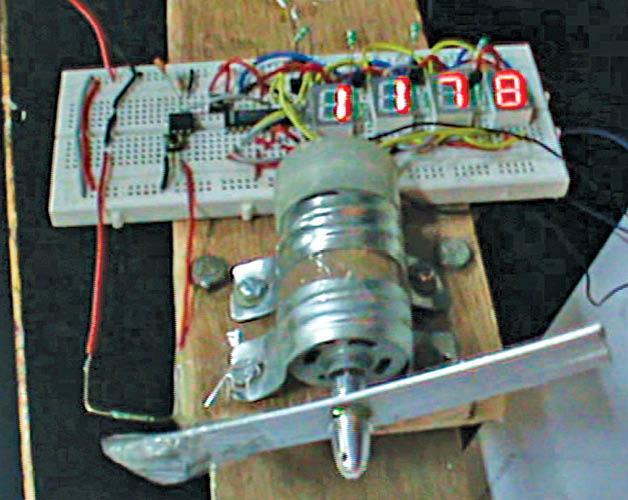 Fig. 1: Working prototype of rotation counter