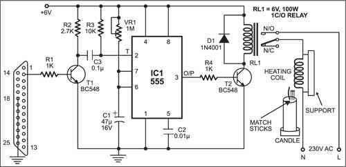 PC based candle igniter system circuit