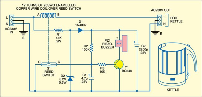 Fig. 1: Hot-water-ready alarm circuit