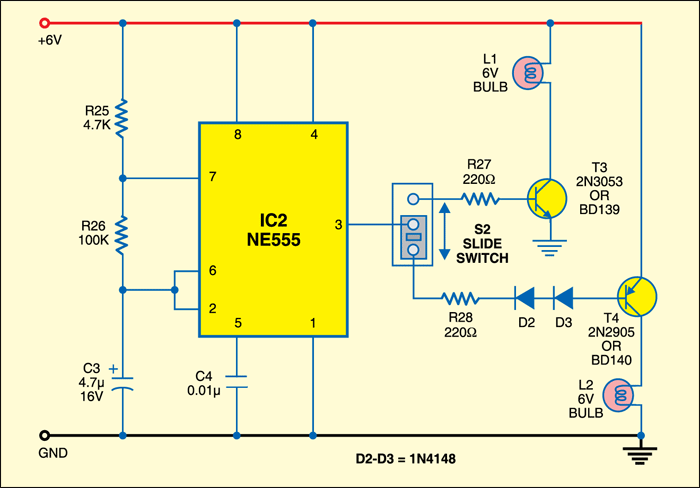 Fig. 2: Circuit of bulb flasher