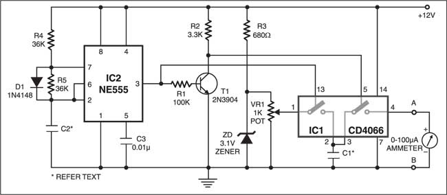 Fig. 2: Circuit for simulation of resistor with switched capacitor