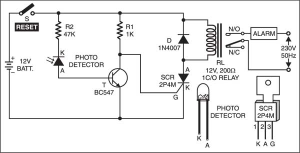 Intruder Detector Using Laser Torch: Receiver circuit