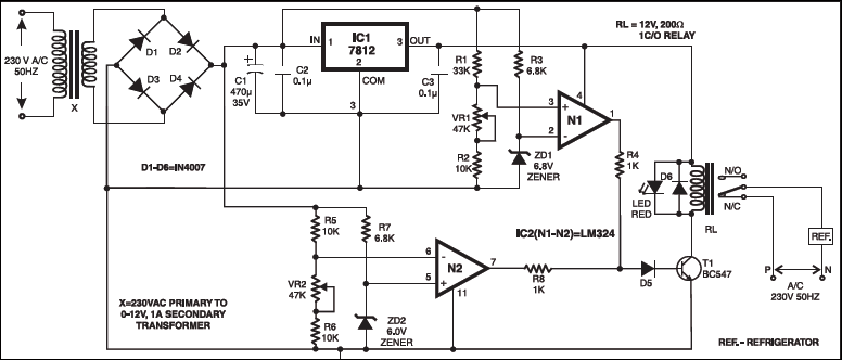 Circuit Diagram: Under/Over-voltage protection of your appliances