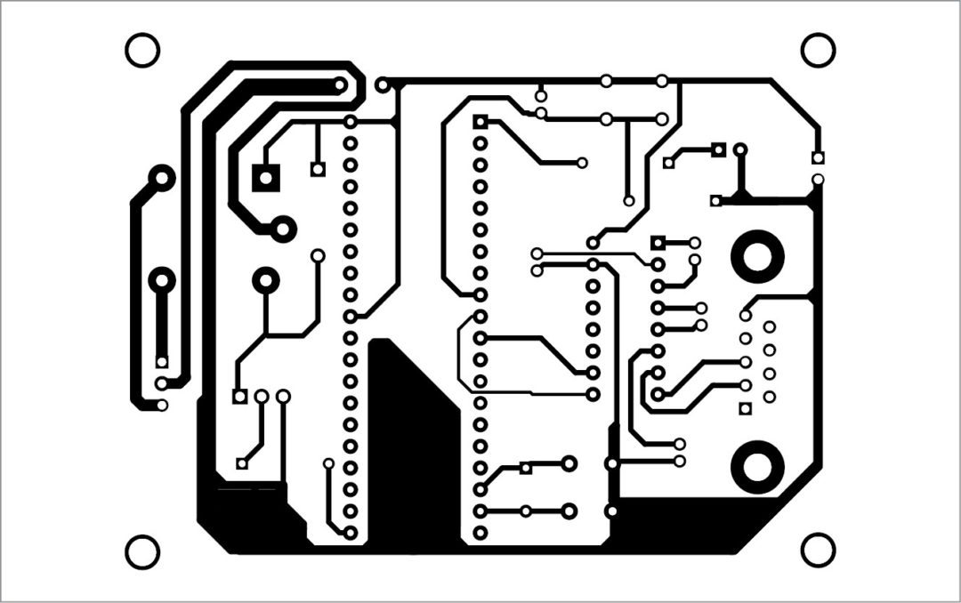 Fig. 9: PCB pattern of the sound operated device control system