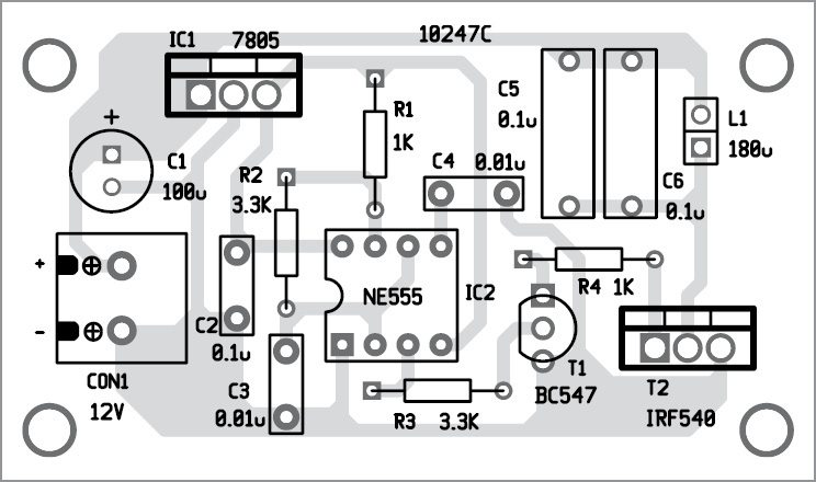 wireless led transmitter unit component layout