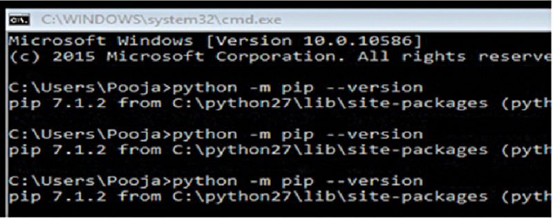 Checking the pip version (Break timer Program)