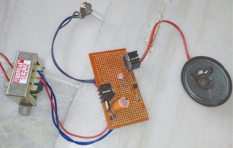 Author’s prototype of 3W audio amplifier using TDA7056
