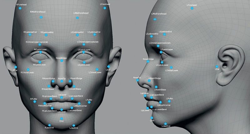 Face recognition technology identifies individuals by analyzing several features such as the upper outlines of eye sockets and sides of the mouth