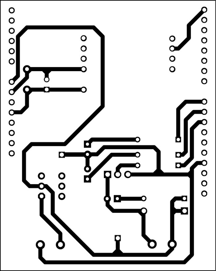 Fig. 4: An actual-size PCB layout for the circuit of RFID Based Access Control