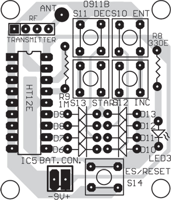 Fig. 7: Component layout for the PCB in Fig. 6