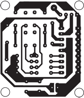 Fig. 6: An actual-size, single-side PCB for RF transmitter
