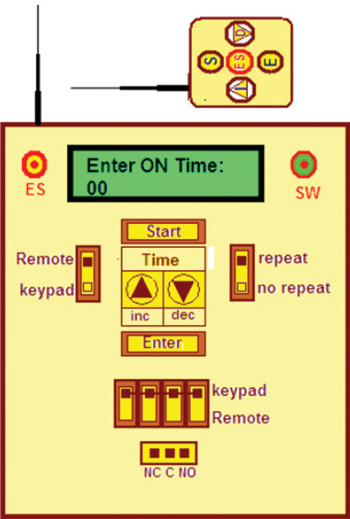 Fig. 8: Proposed arrangement for remote control and front panel for industrial on/off timer