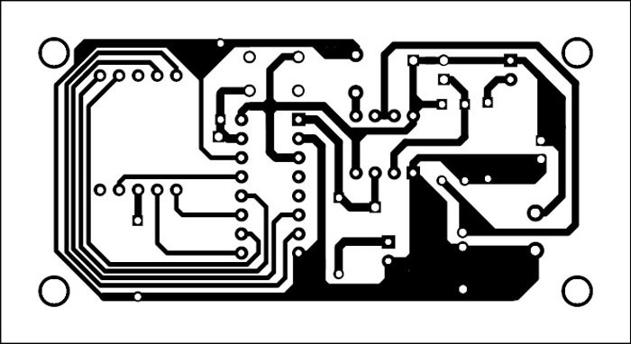 Fig. 3: Actual-size, single-side PCB of the letterbox