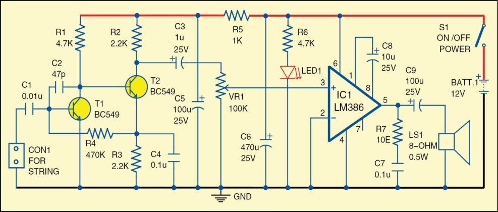 Faraday’s Guitar | Detailed Circuit Diagram Available