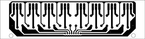 Fig. 8: An actual-size, single-side PCB for relay section
