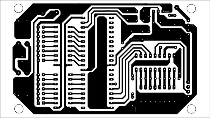 Fig. 6: An actual-size, single-side PCB for the receiver circuit (Fig. 3)
