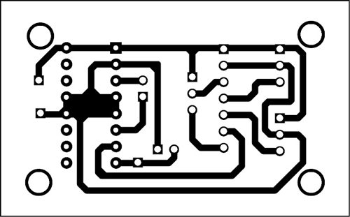 Fig. 5: Actual-size PCB layout of the circuit