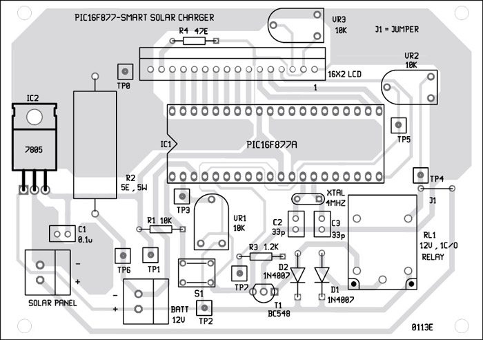 Fig. 4: Component layout for the PCB