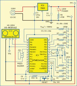 Car Reversing Audio Visual Alarm | Circuit Diagram with Explanation