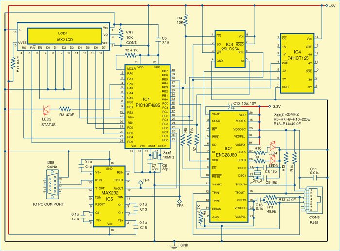 Fig. 3: Circuit diagram of the client board