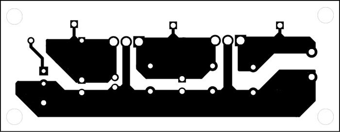 Fig. 9: An actual-size PCB layout of the power supply