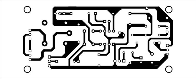 Fig. 3: Actual-size PCB pattern of PIR sensor based power saver