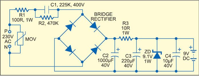 Transformerless Power Supply | With Full Circuit Diagrams