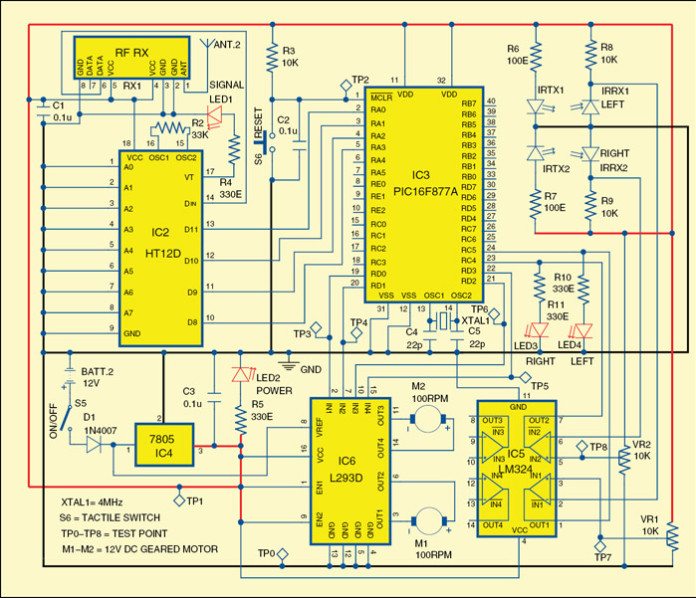 RF Based Dual Mode Robot | Circuit Diagram With Full Explanation