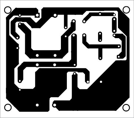 Fig. 5: Actual-size PCB pattern of the power supply circuit