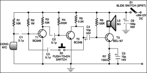 Low-Cost Intercom Circuit | Detailed Circuit Diagram Available