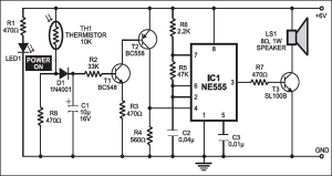 Fire Alarm Using Thermistor | Full Circuit Diagram Available