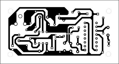 Fig. 2: An actual-size, single-side PCB for the touch alarm
