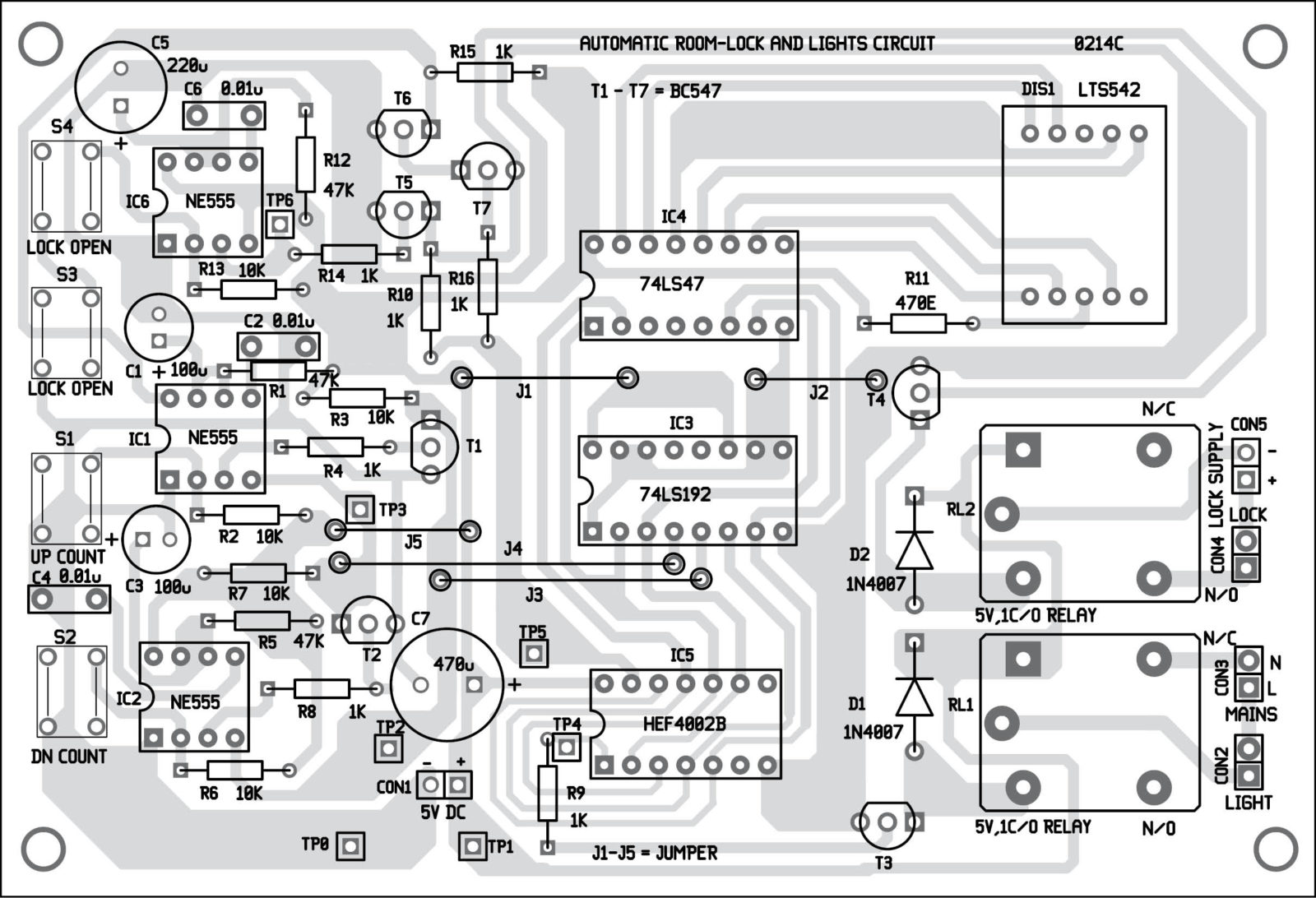 Automatic Room-lock and Lights circuit