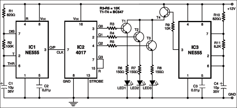 Decade Counter Based Flash Light | Full Circuit Available