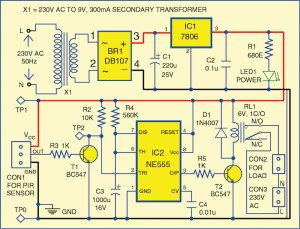 Motion Detector Using NE555 Timer | Electronics For You